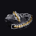 Fashion Hip Hop Silver & Gold Dragon Bracelet | Bold Statement Piece