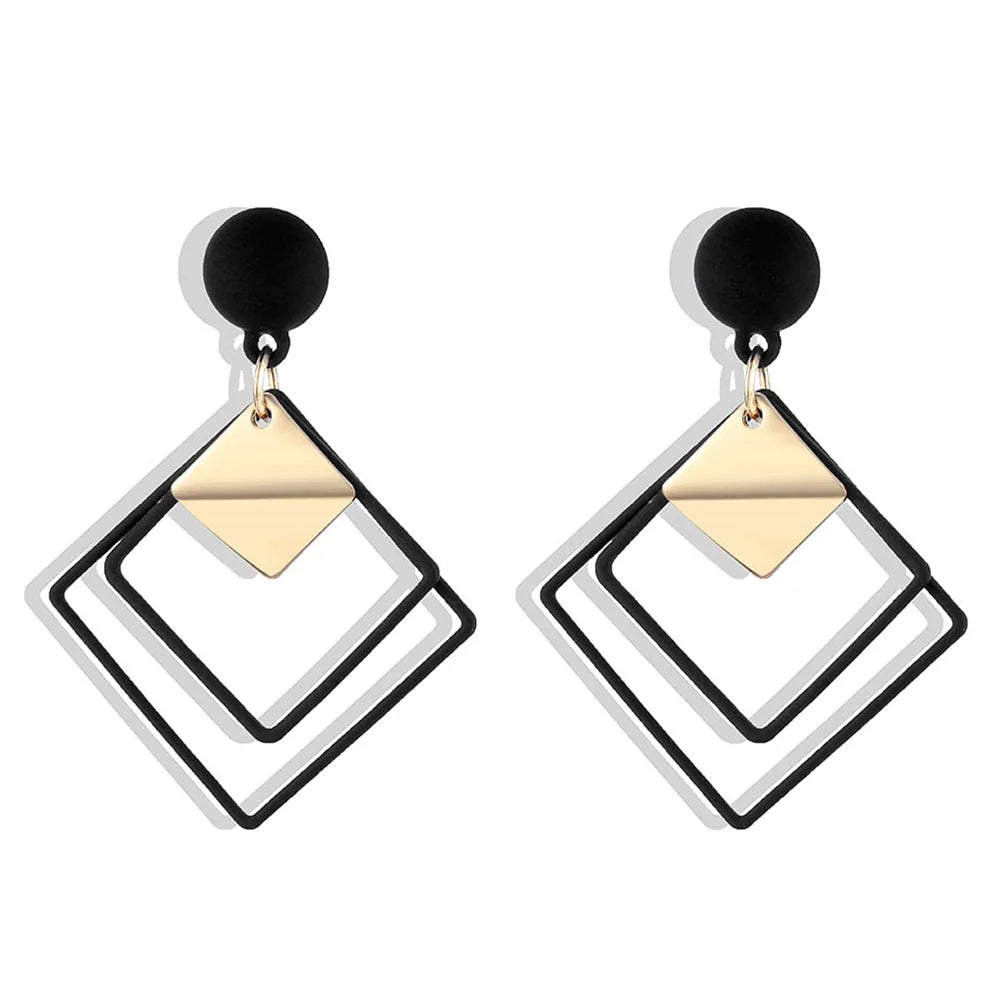 Statement Geometric Drop Earrings