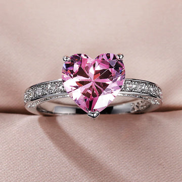 Luxury Solitaire Women Heart Rings