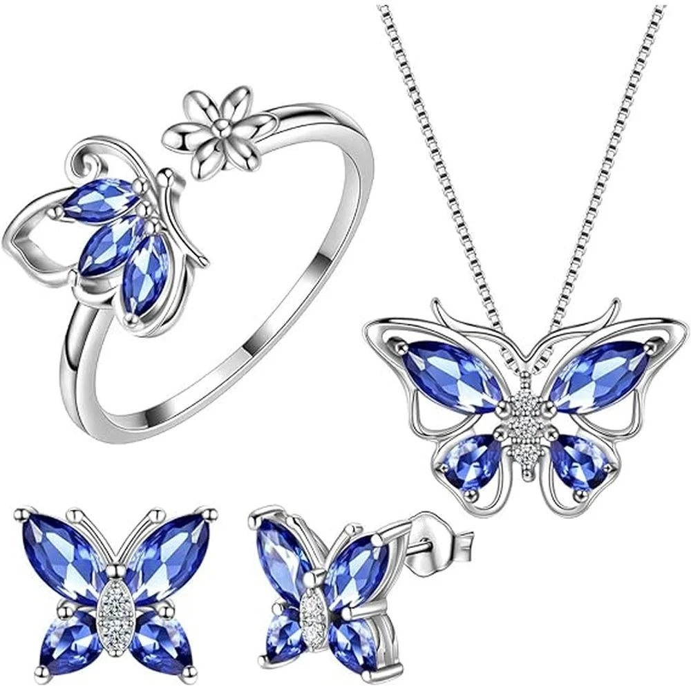 Butterflies Birthstone Jewelry Set