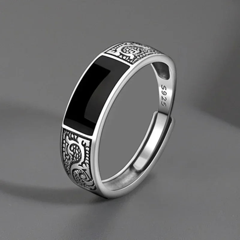 Men Dragon Pattern Titanium Steel Ring