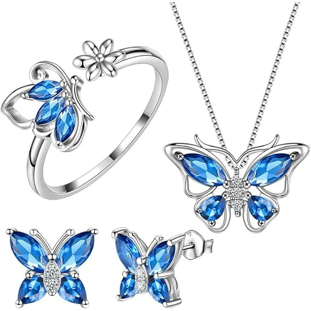 Butterflies Birthstone Jewelry Set