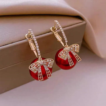 Zircon Bowknot Stud Earrings