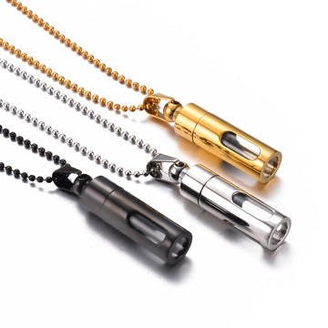 Men Sand Flower Open Bottle Necklaces