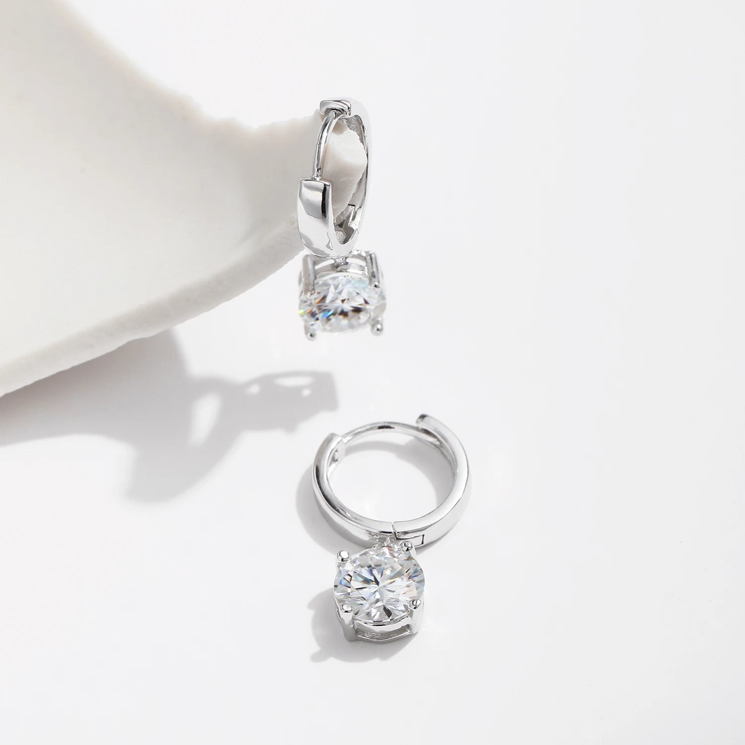 Color Moissanite Hoop Earrings