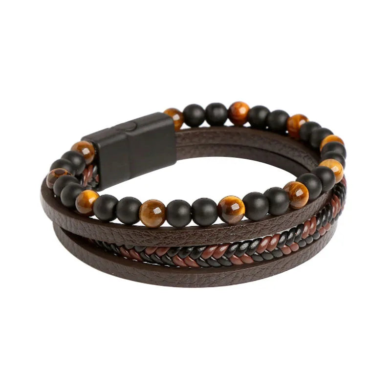 Men High Quality Leather Bracelet