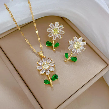 Classic Green Leaf Flower Set