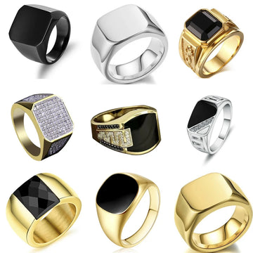 Men Style Fashion Metal Glossy Ring