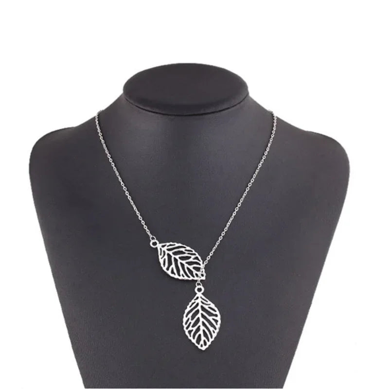 Double leaf clavicle chain Necklace