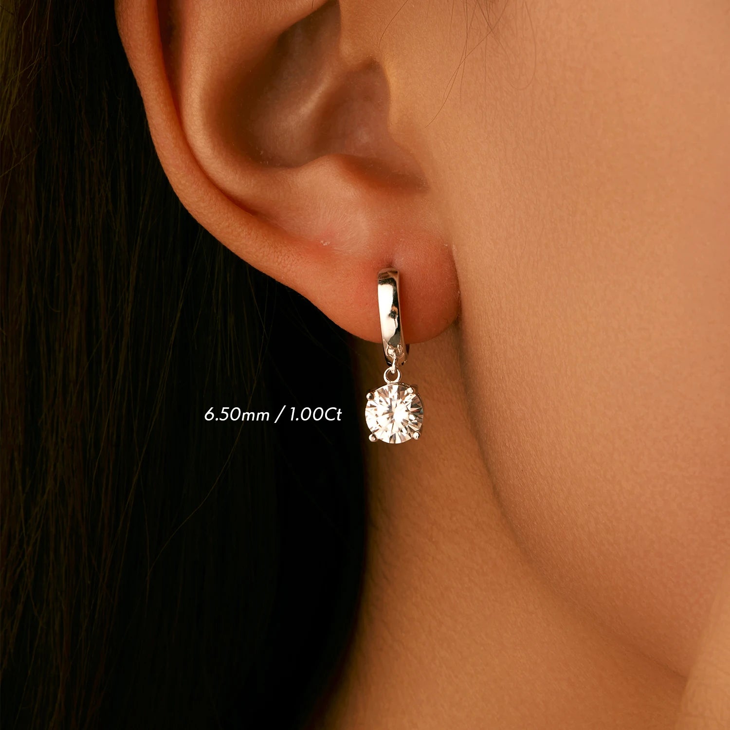 Color Moissanite Hoop Earrings