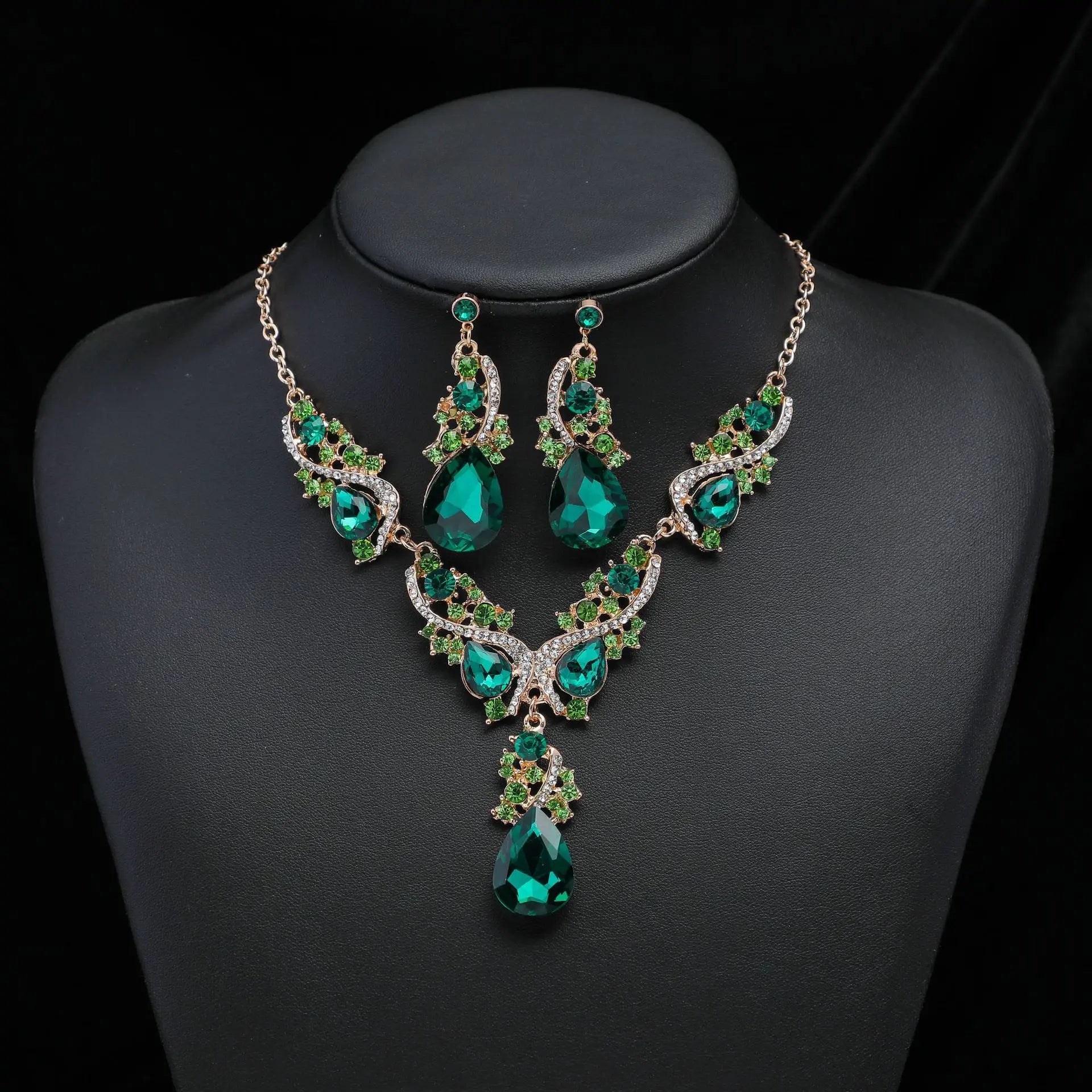 Multiple Crystal Prom Jewelry Set