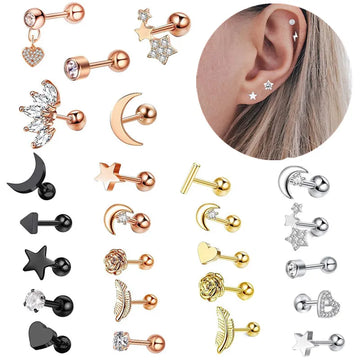 Star Tragus Stud Earring Set