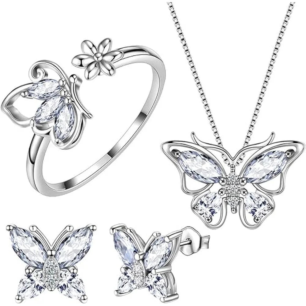 Butterflies Birthstone Jewelry Set