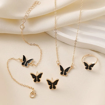 Enamel Colorful Butterfly Jewelry Set