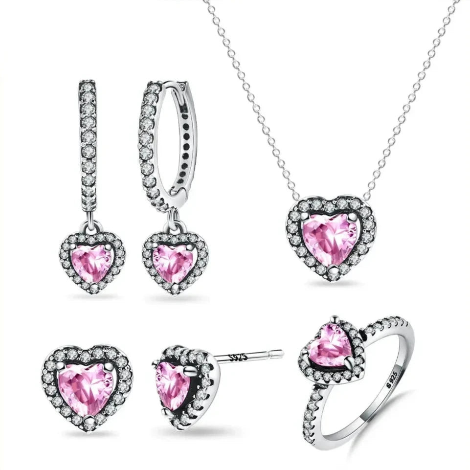 Pink Shiny Love Jewelry Set