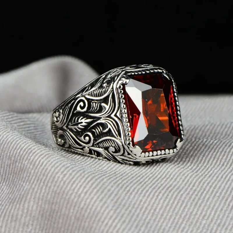 personalized Fashion Creative Red Zircon Ring