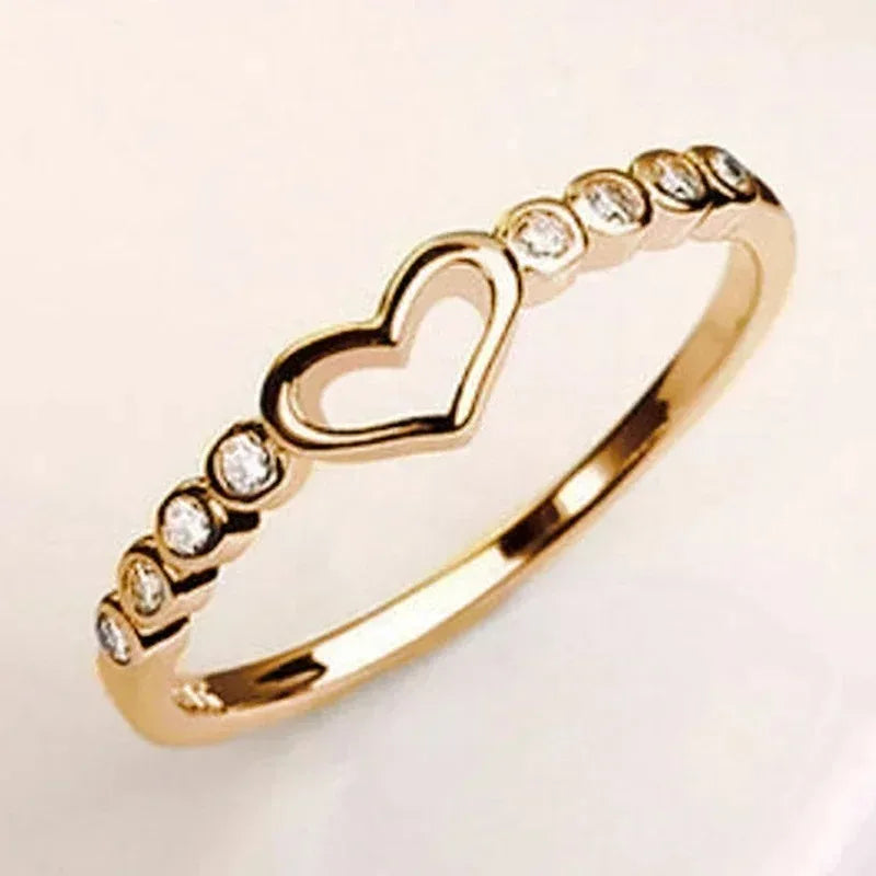 Minimalism Hollow Heart Finger Ring