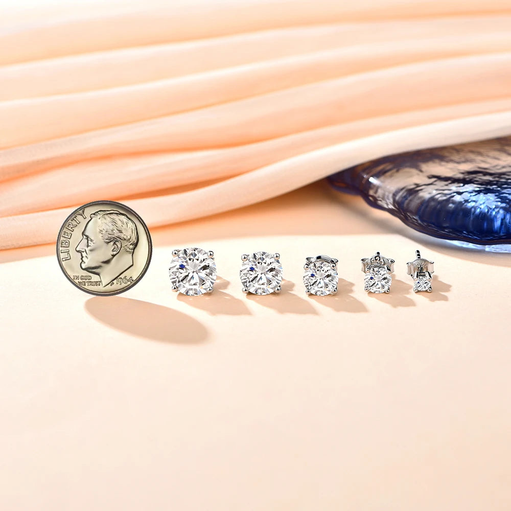 D Color Moissanite Stud Earrings