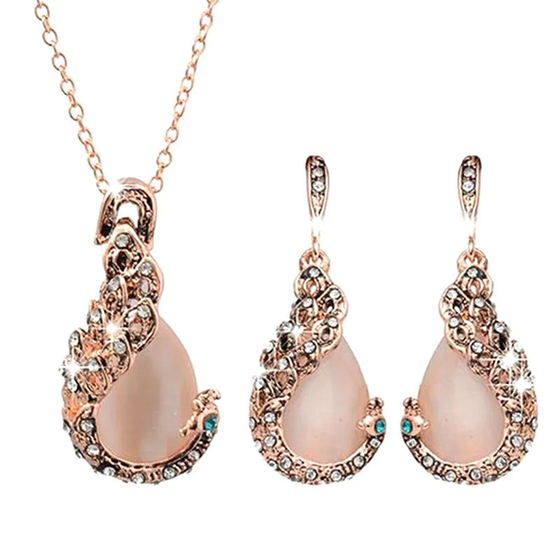 Waterdrop Rhinestone Jewelry Set