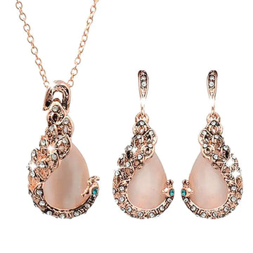 Waterdrop Rhinestone Jewelry Set