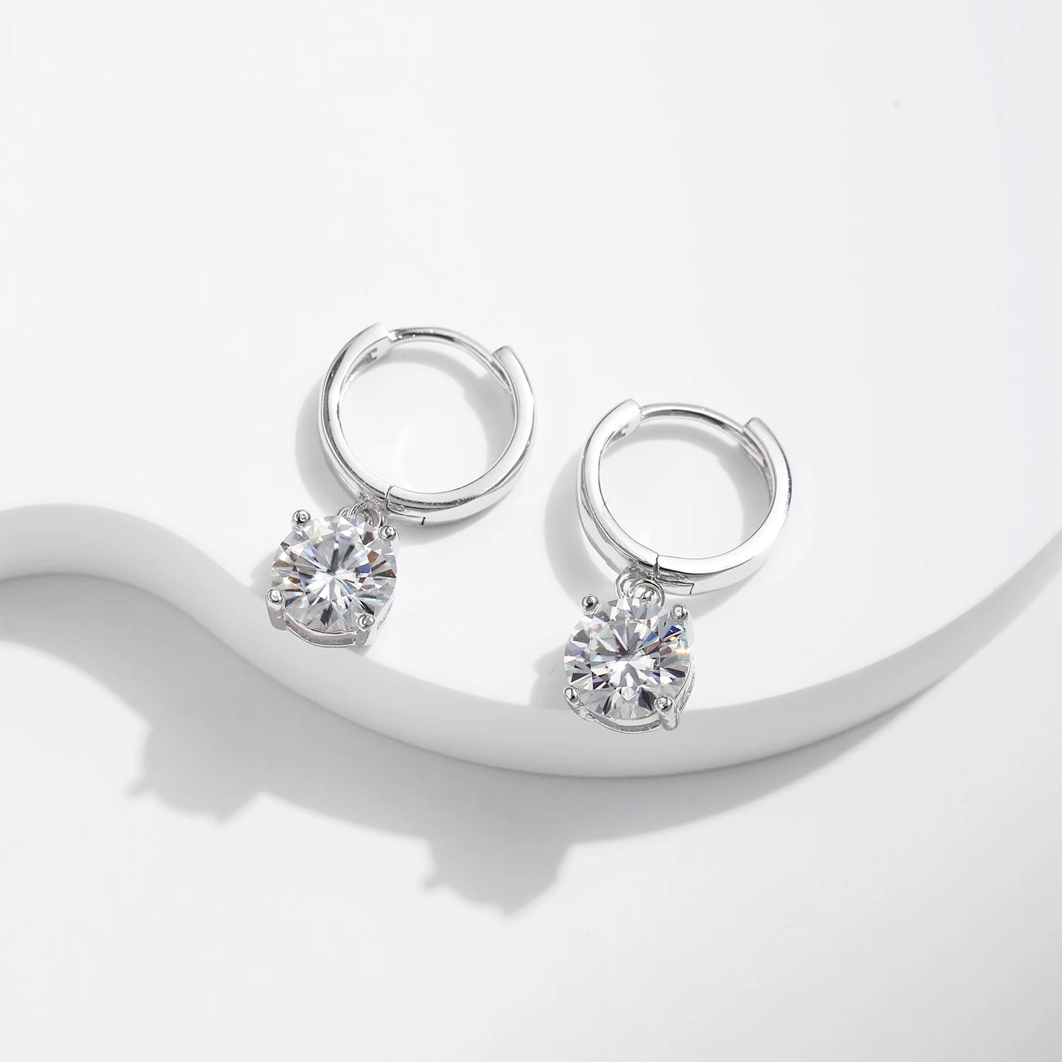 Color Moissanite Hoop Earrings