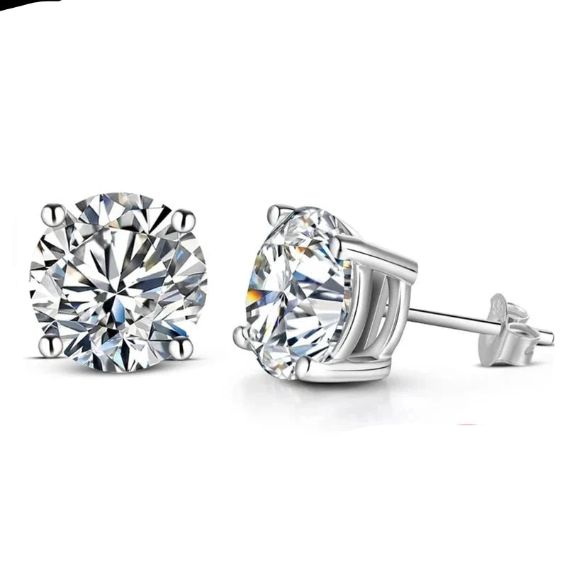 D Color Moissanite Stud Earrings