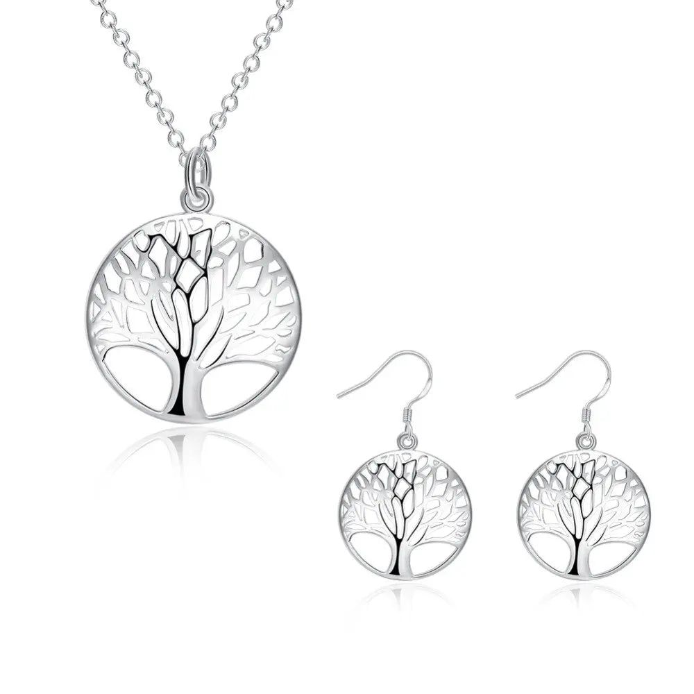 Charm Round Tree of Life Jewelry Set