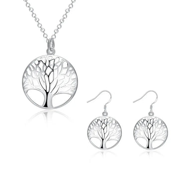 Charm Round Tree of Life Jewelry Set